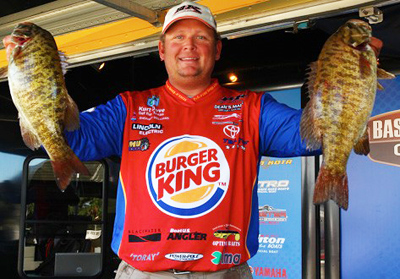 BoatUS ANGLER Pro Staff member Kurt Dove at the weigh-in for BASS Northern Open